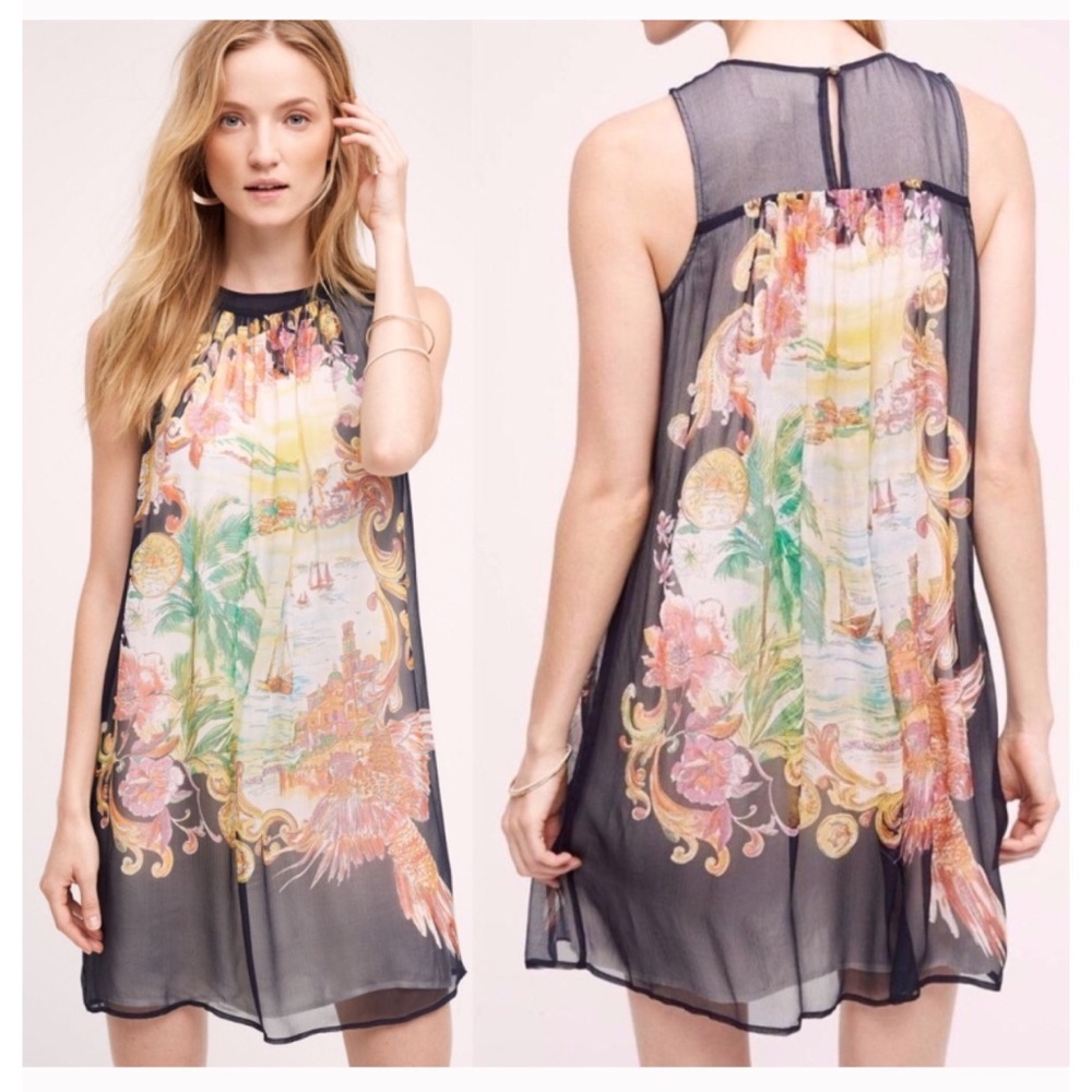 Anthro Moulinette Soeurs Varese Silk Shift Dress